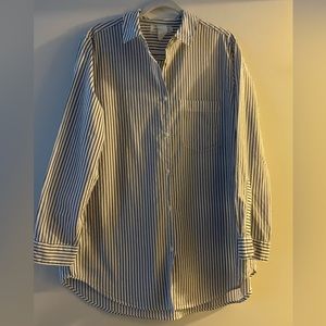 H and M Pin Striped Button Down Shirt Size 14